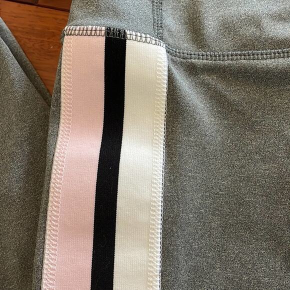 Nike Power Victory Training Tights Grey Pink Stripe Large Compression Athletic - Picture 2 of 8